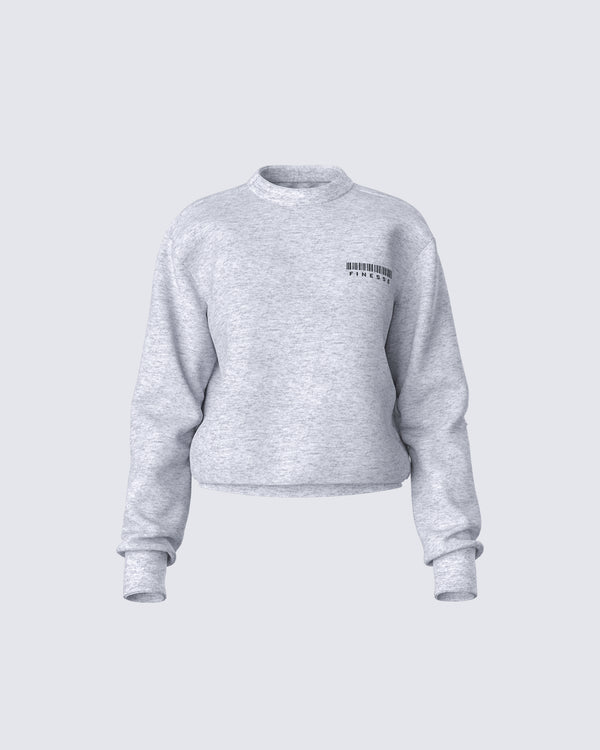 finesse Kemi Heather Grey Logo Sweatshirt