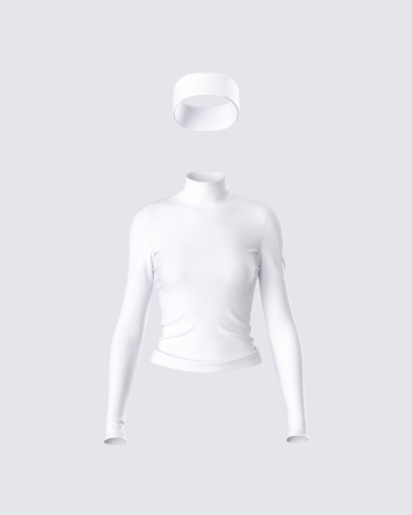 finesse Kemi White Jersey Top And Headband