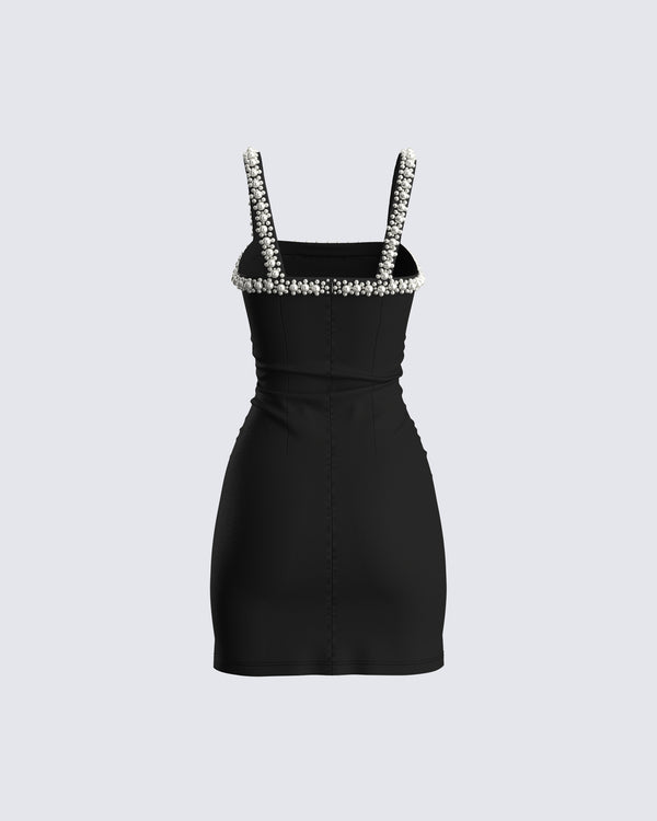 Finesse Kiana Black Ponte Mini Dress