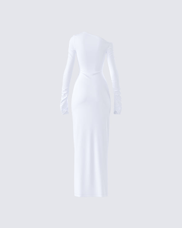 Finesse Kiandra White Off Shoulder Maxi Dress