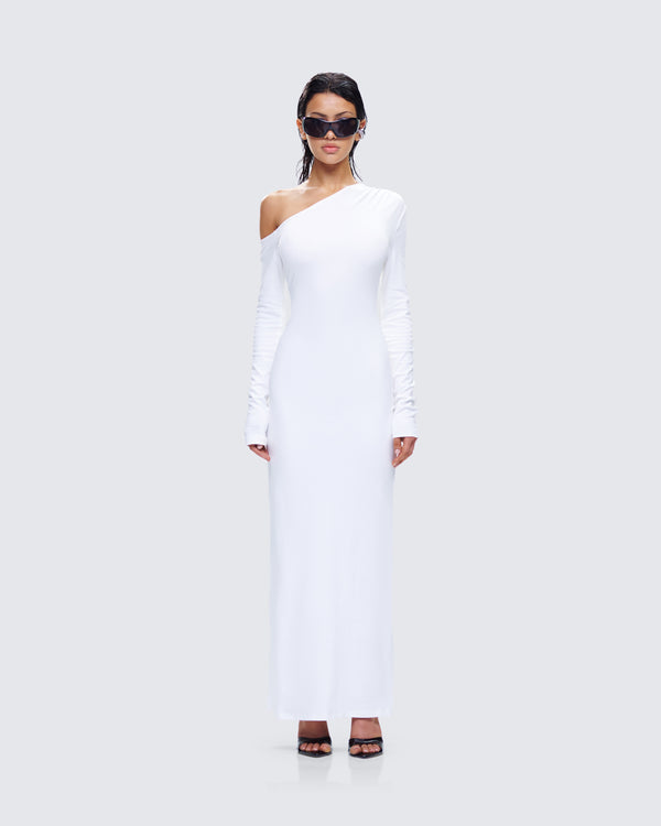 Finesse Kiandra White Off Shoulder Maxi Dress