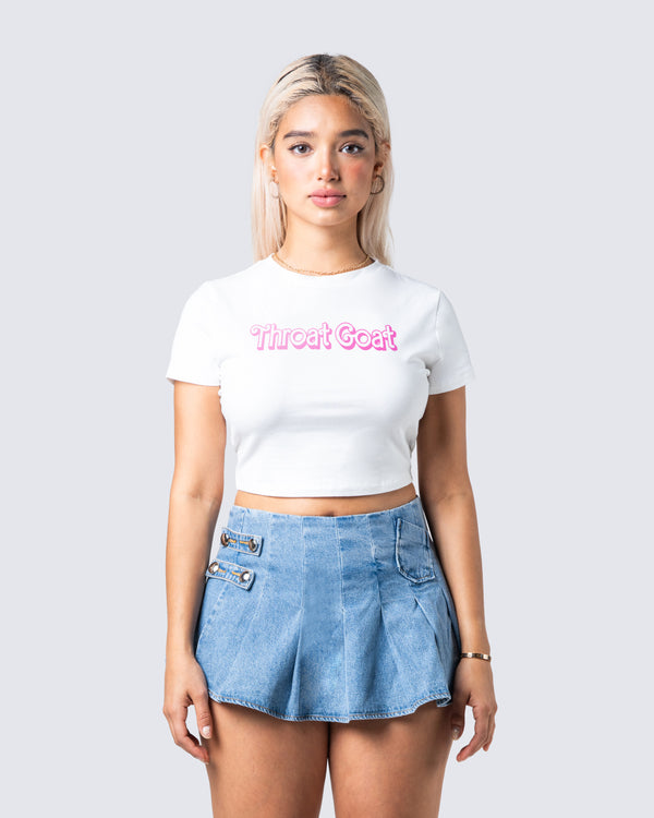 Finesse Kim White Jersey Graphic Top