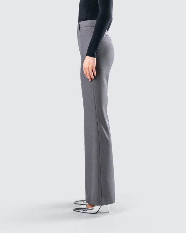 Finesse Kimberly Grey Flared Trouser Pant