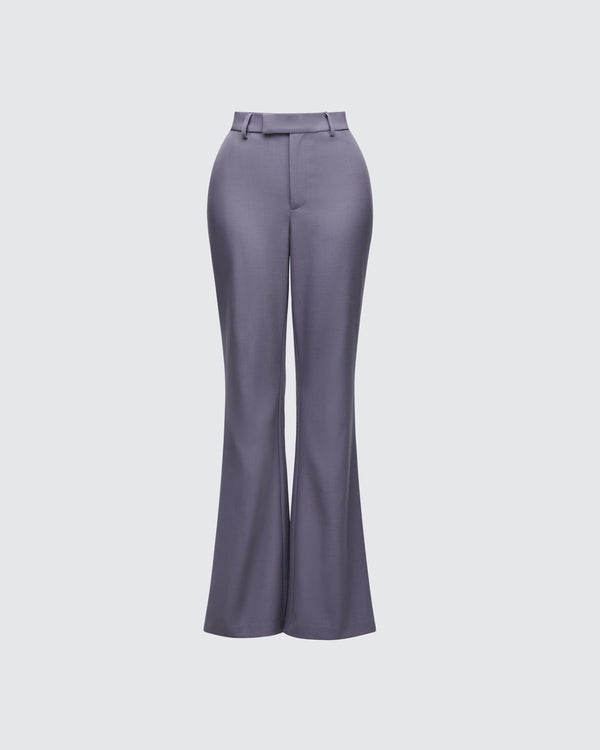 finesse Kimberly Grey Flared Trouser Pant