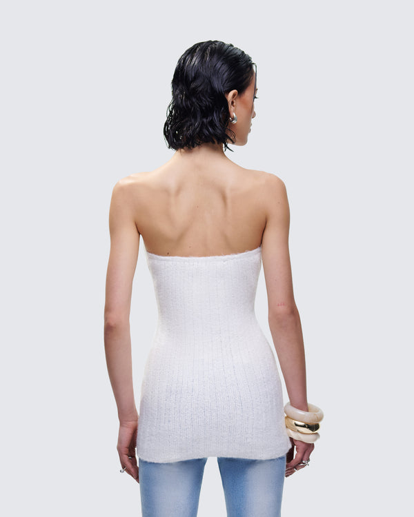 Finesse Kinsey Ivory Sweater Knit Tube Top