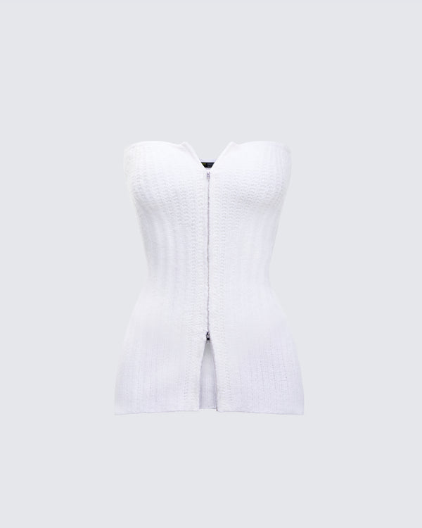 finesse Kinsey Ivory Sweater Knit Tube Top
