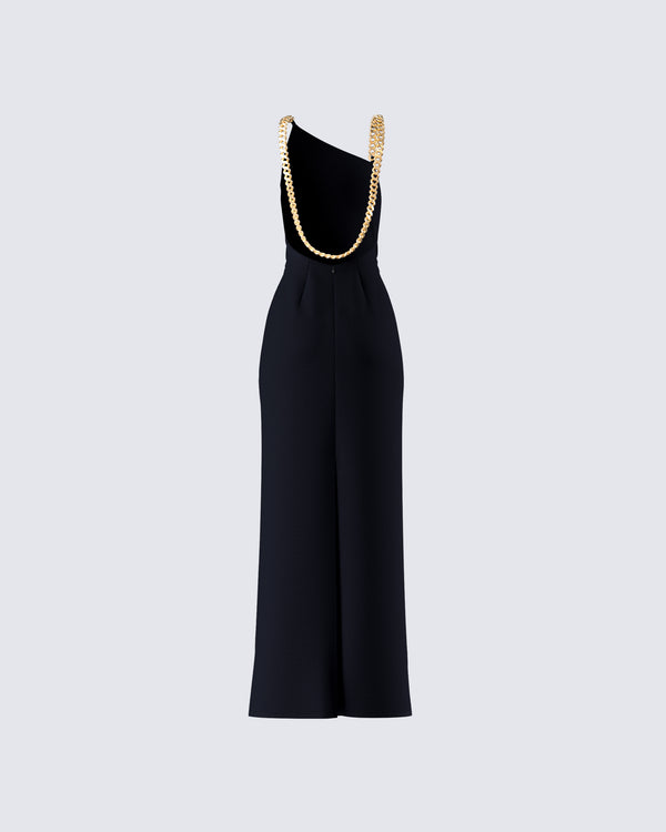 Finesse Kippa Black Asymmetrical Chain Gown
