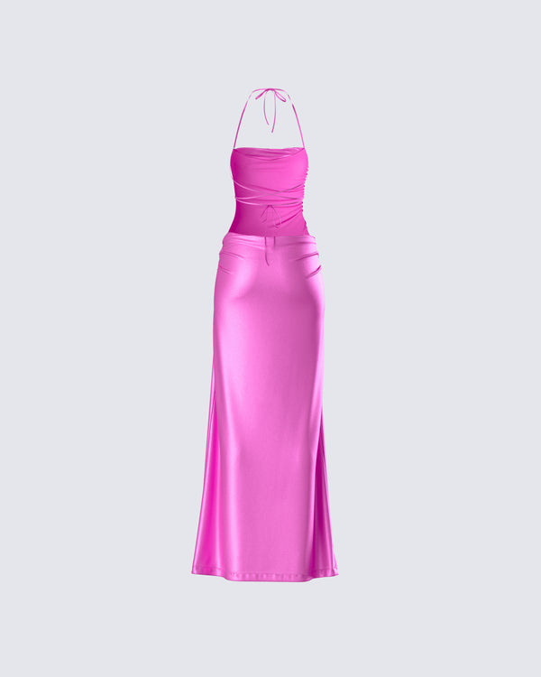 Finesse Koa Pink Metallic Gown