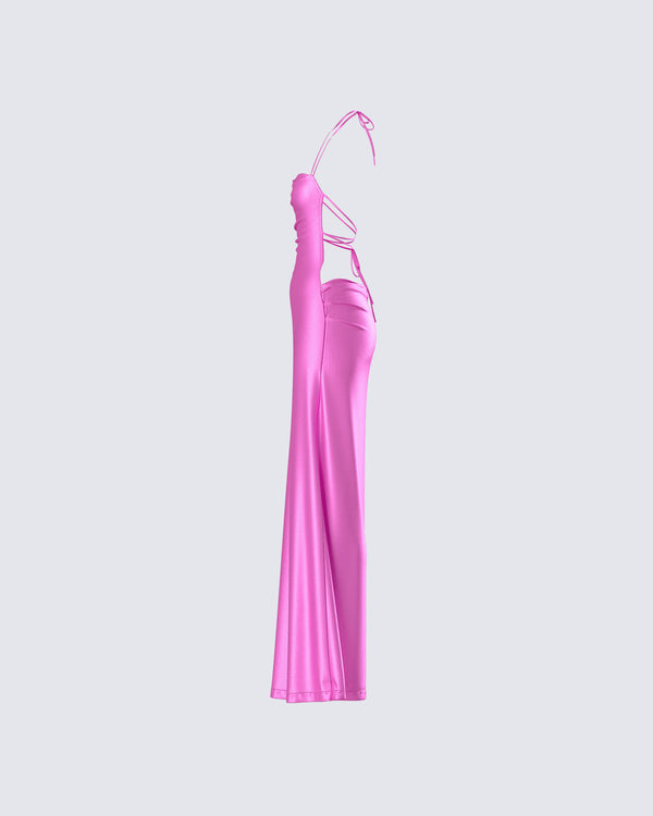 Finesse Koa Pink Metallic Gown