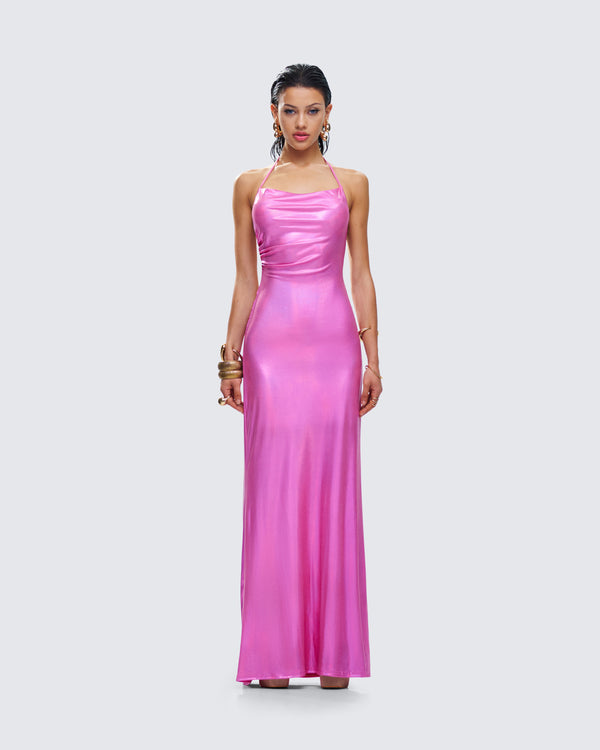 Finesse Koa Pink Metallic Gown
