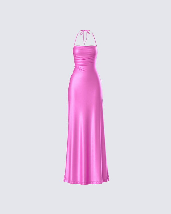 finesse Koa Pink Metallic Gown