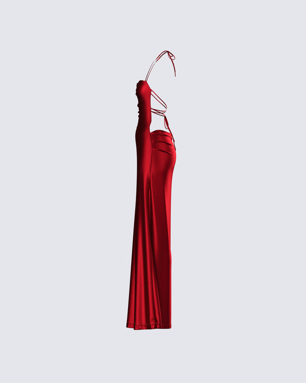 Finesse Koa Red Metallic Gown