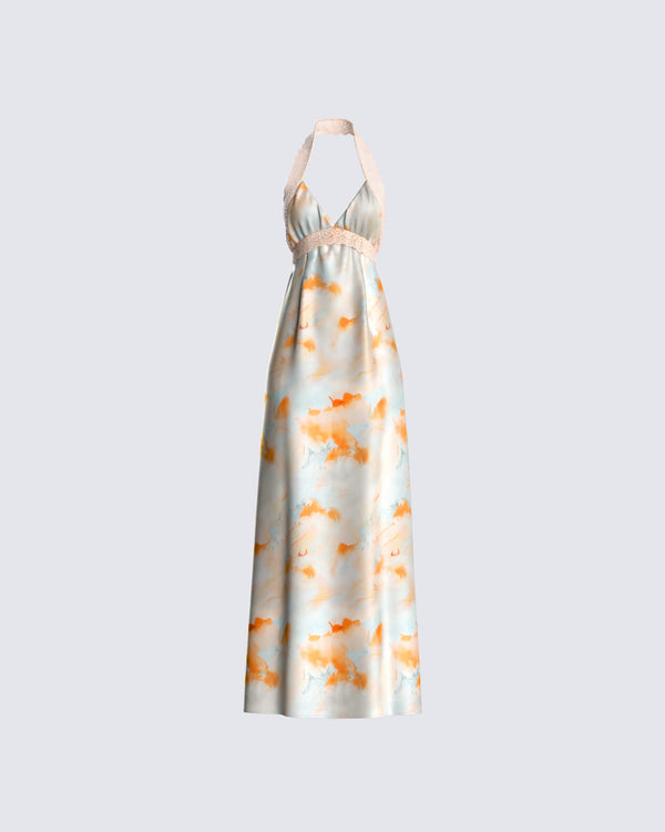 finesse Landon Abstract Print Maxi Dress