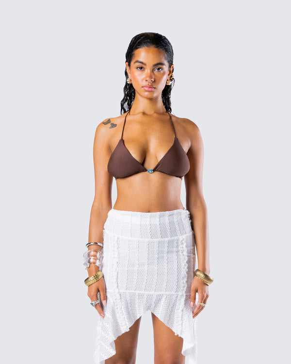 Finesse Landry Brown Triangle Top