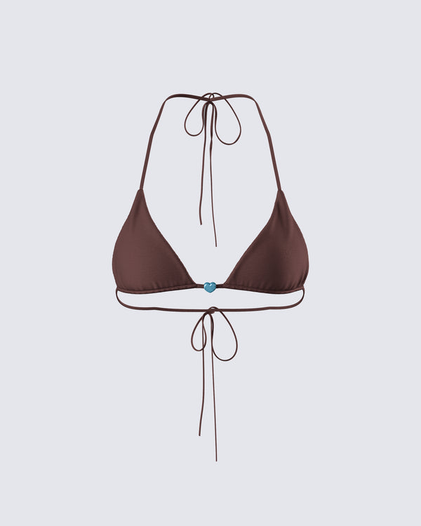 finesse Landry Brown Triangle Top