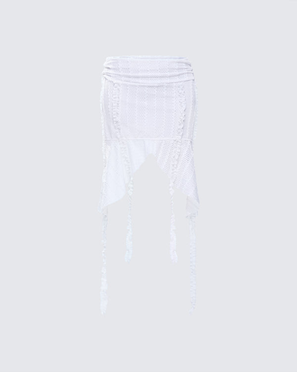finesse Landry White Ruffle Skirt