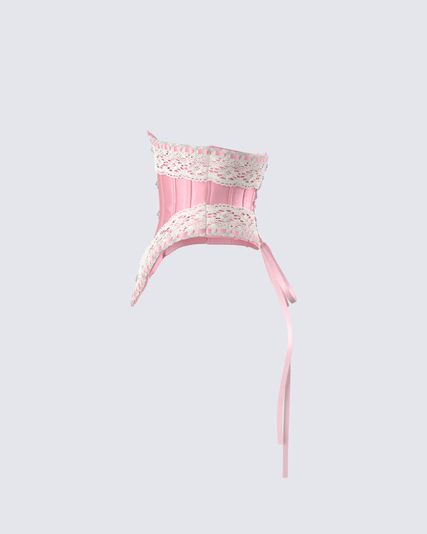 Finesse Latto Pink Satin Corset Top
