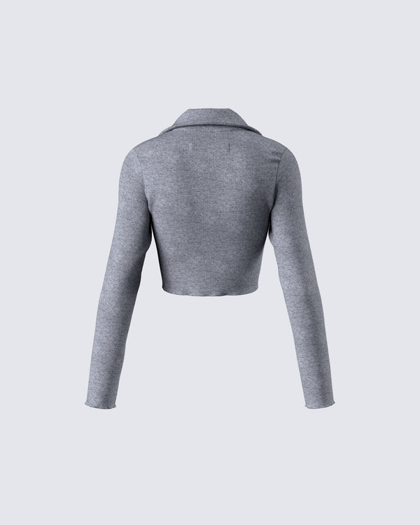 Finesse Leanne Grey Sweater Top