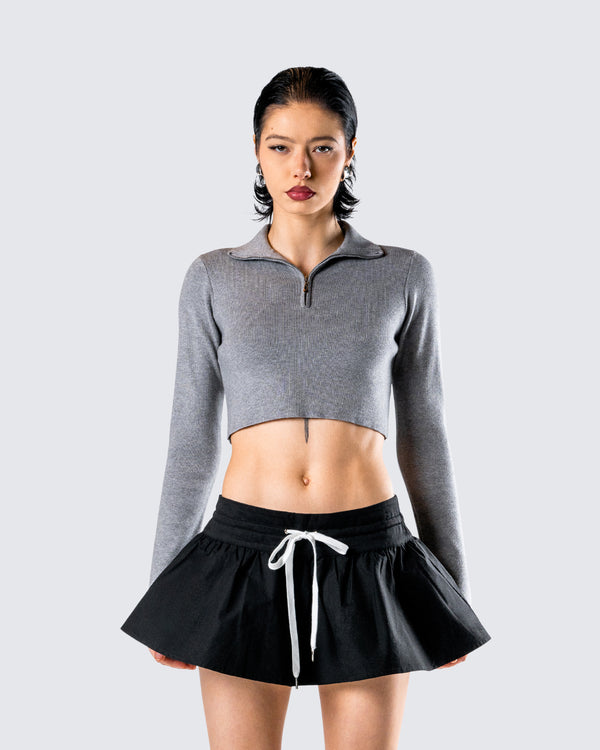 Finesse Leanne Grey Sweater Top