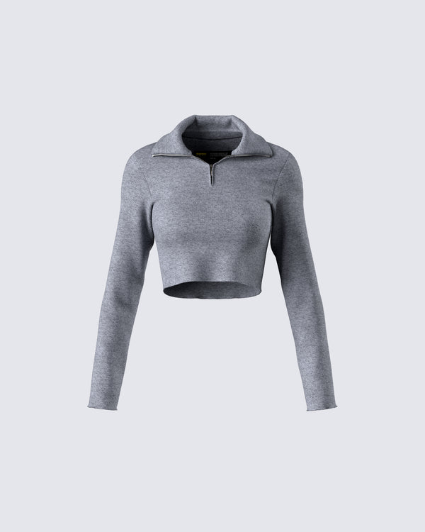 finesse Leanne Grey Sweater Top