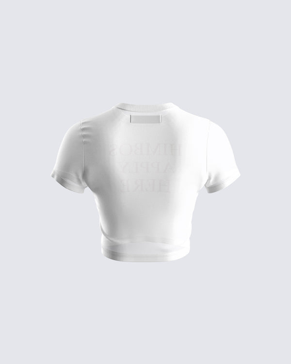 Finesse Leela White Jersey Graphic Top