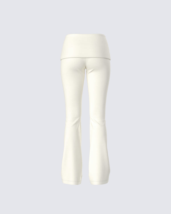 Finesse Leia Cream Foldover Legging