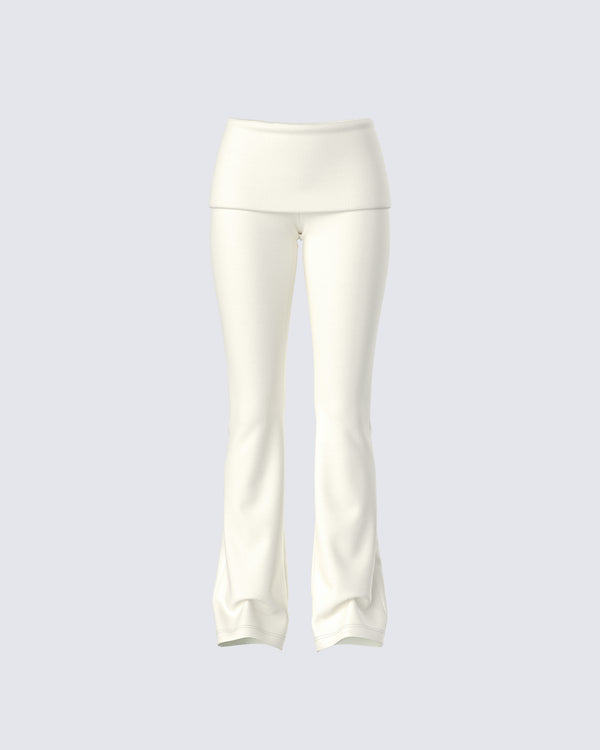 finesse Leia Cream Foldover Legging