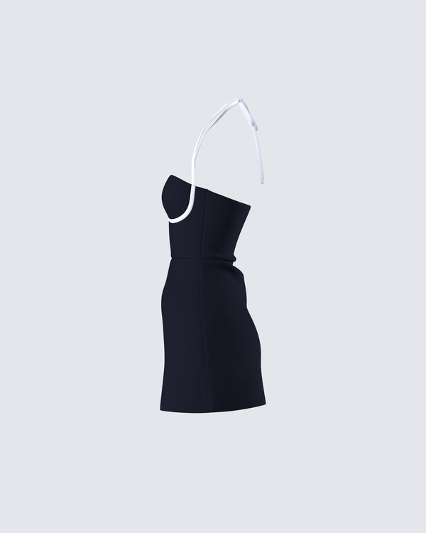 Finesse Lesia Black Halter Tennis Dress