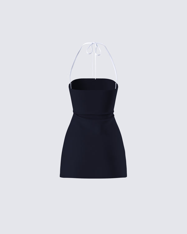 Finesse Lesia Black Halter Tennis Dress