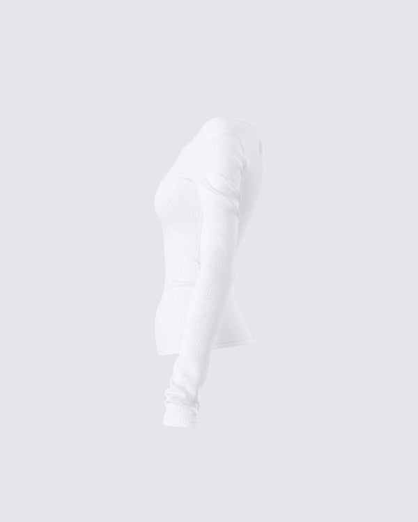 Finesse Leslie White Off Shoulder Top