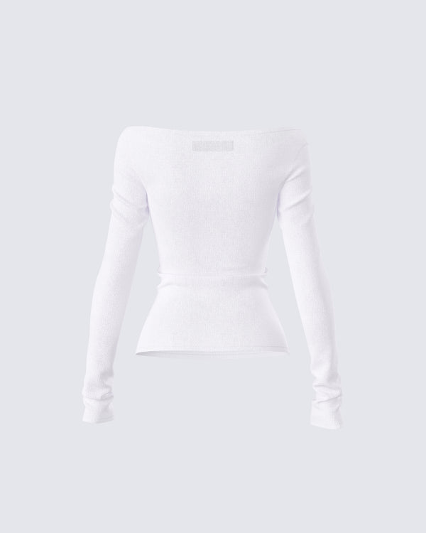 Finesse Leslie White Off Shoulder Top