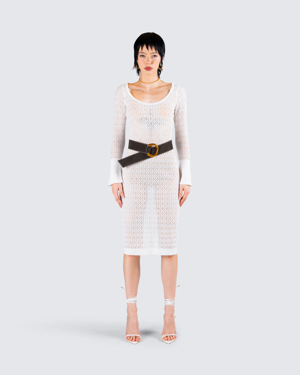 Finesse Letitia Ivory Sweater Midi Dress