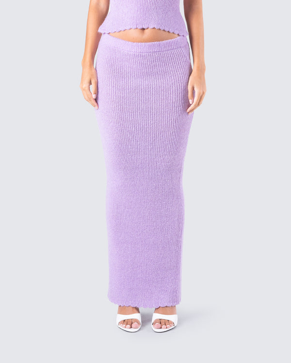 Finesse Liberty Lavender Knit Maxi Skirt