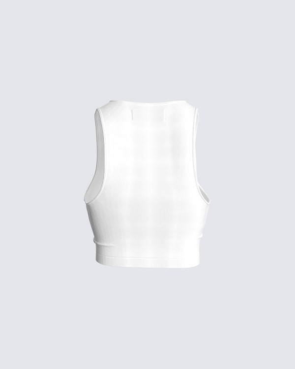 Finesse Lila Ivory Cropped Top