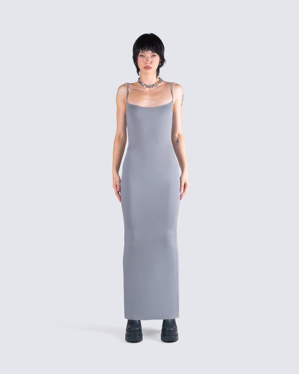 Finesse Lilibet Grey Maxi Dress