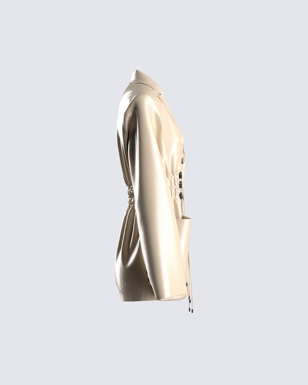 Finesse Lillie Vegan Leather Blazer Dress