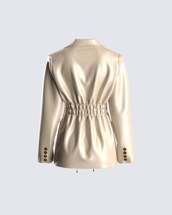 Finesse Lillie Vegan Leather Blazer Dress