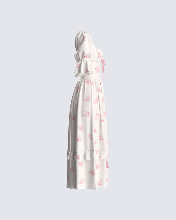 Finesse Lina Ivory Floral Midi Dress