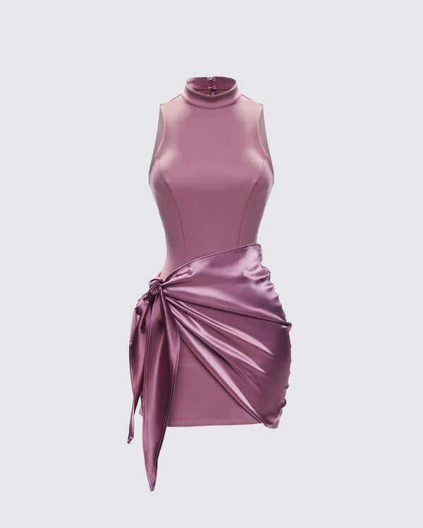 finesse Lindsey Rose Wrap Mini Dress