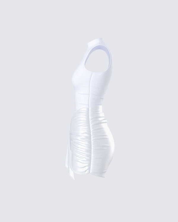 Finesse Lindsey White Wrap Mini Dress