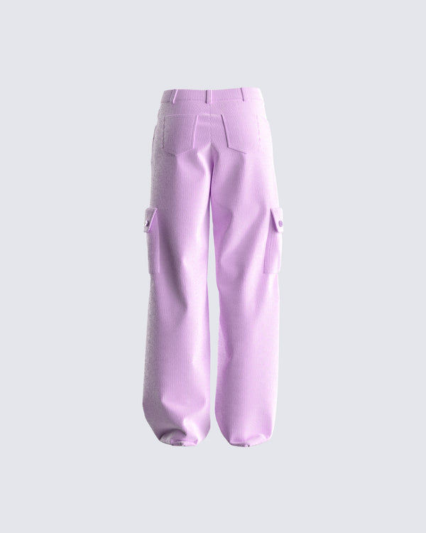 Finesse Lisa Lavender Corduroy Cargo Pant