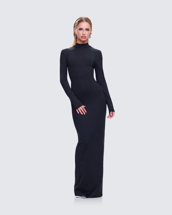 Finesse Lola Black Bodycon Maxi Dress