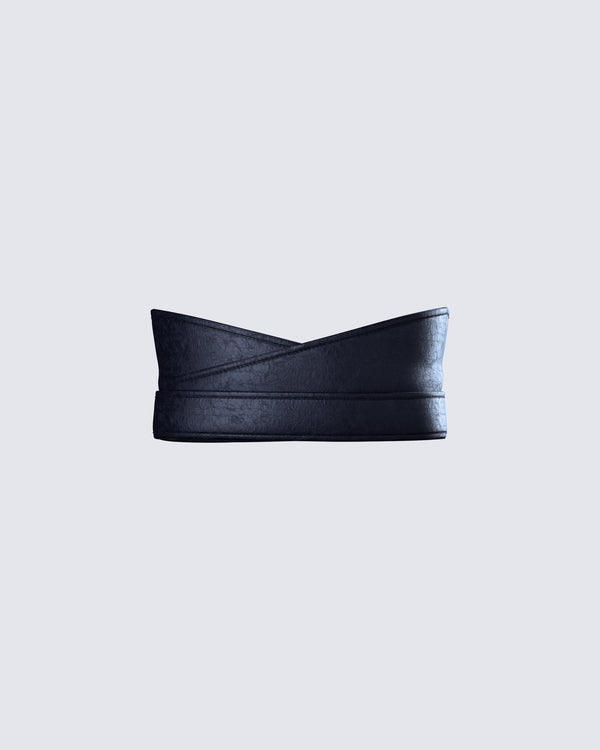 finesse Lola Black Faux Leather Belt