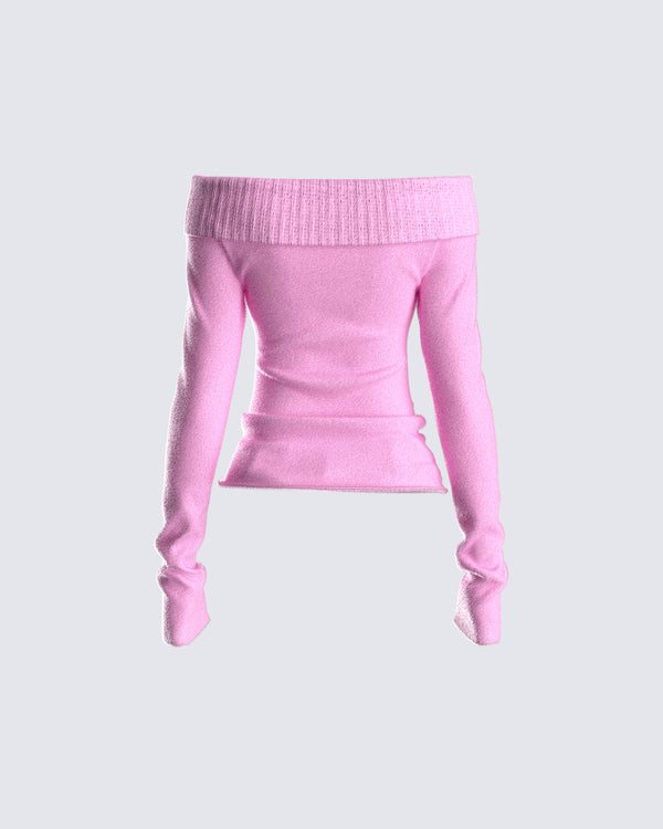Finesse Lorraine Pink Sweater Knit Top
