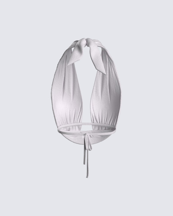 Finesse Lourdes Grey Jersey Halter Top