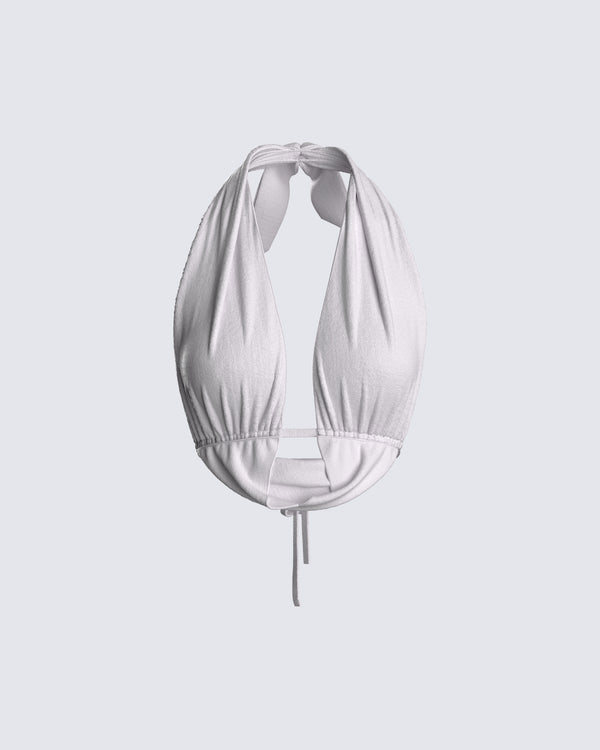 finesse Lourdes Grey Jersey Halter Top