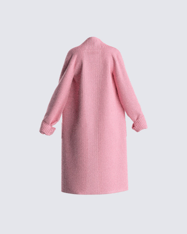 Finesse Lumi Pink Knit Cardigan