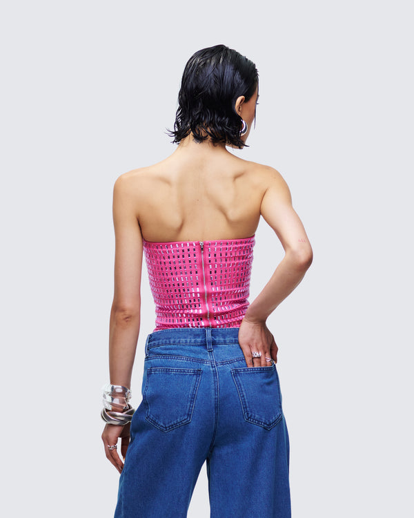 Finesse Luminosa Pink Hotfix Tube Top