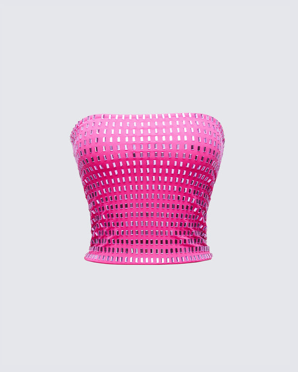 finesse Luminosa Pink Hotfix Tube Top