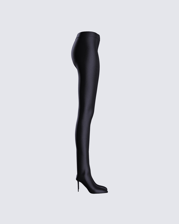 Finesse Lux Black High Heel Leggings